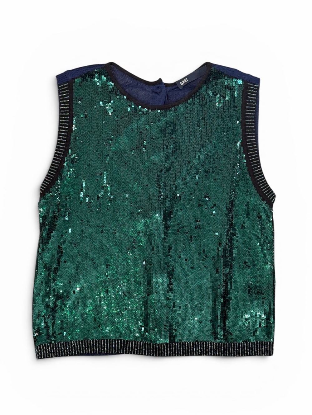 6267 Silk Beaded Sequin Sleeveless Sweater